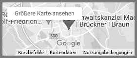 Google Maps Standortansicht - Rechtsanwälte Mack & Brückner